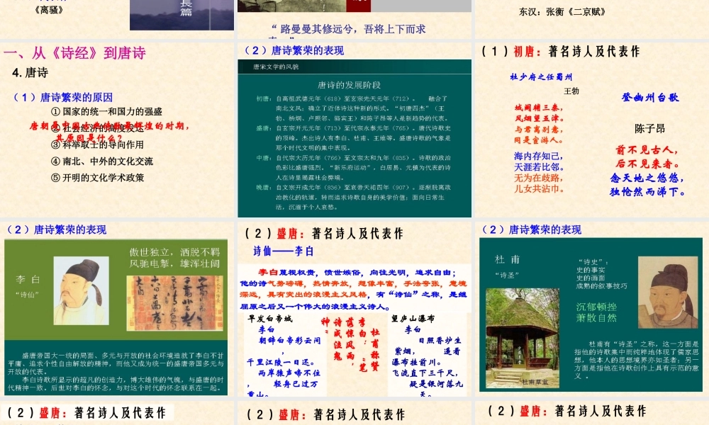 【历史】第9课辉煌灿烂的文学课件(人教版必修3)