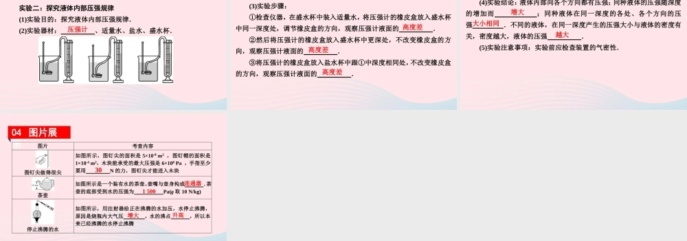 八年级物理下册 第8章 神奇的压强知识清单课件 (新版)粤教沪版 课件