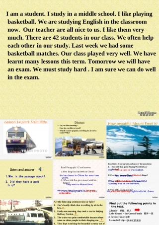 初三英语Unit4 Travel Lesson14 人教版 课件