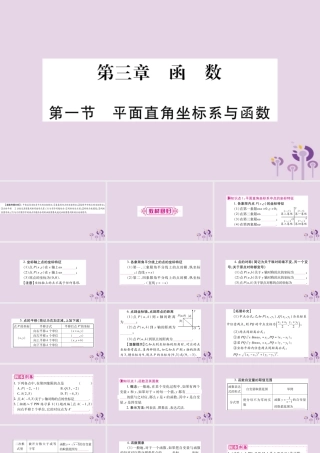 中考数学复习 第一轮 考点系统复习 第3章 函数 第1节 平面直角坐标系与函数导学课件