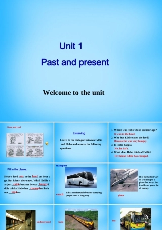 八年级英语下册 Unit 1 Past and Present Welcome to the Unit课件 (新版)牛津版 课件