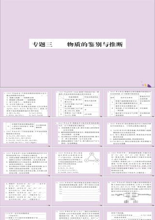 中考化学总复习 第二轮 专题训练 提升能力 专题三 物质的鉴别与推断练习课件