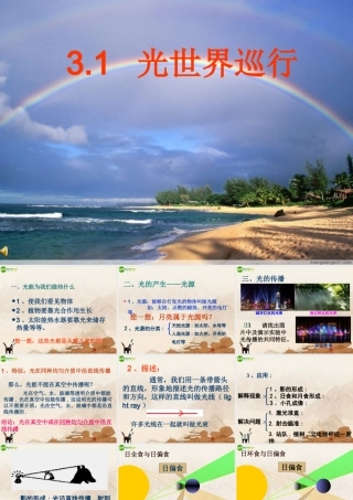 八年级物理上册 3.1光世界巡行课件 沪粤版 课件