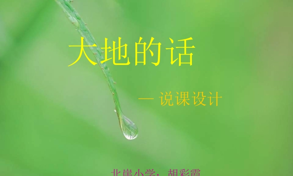 大地的话说课课件