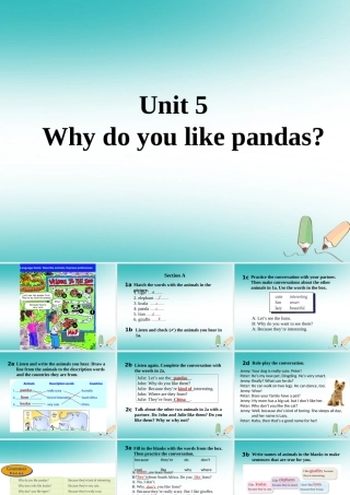 山东省郓城县随官屯镇七年级英语下册 Unit 5 Why do you like pandas课件 (新版)人教新目标版 课件