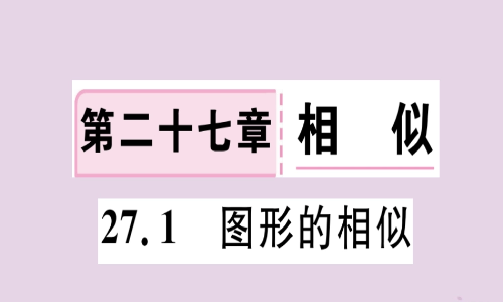 九年级数学下册 第二十七章 相似 271 图形的相似习题讲评课件 (新版)新人教版 课件
