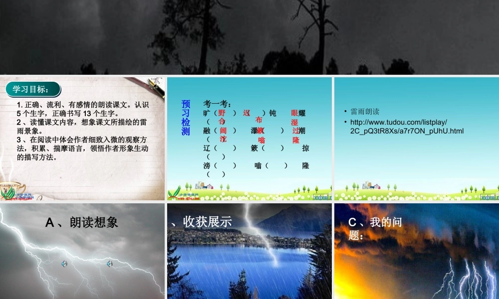 教科版五年级语文《雷雨》PPT