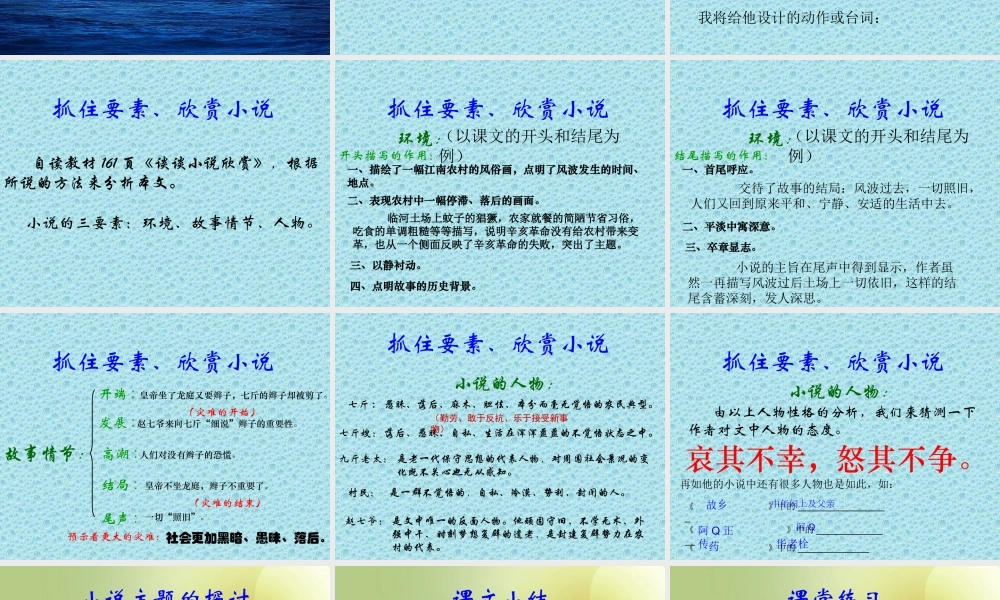 九年级语文下册 第五单元第17课(风波)课件 鄂教版 课件