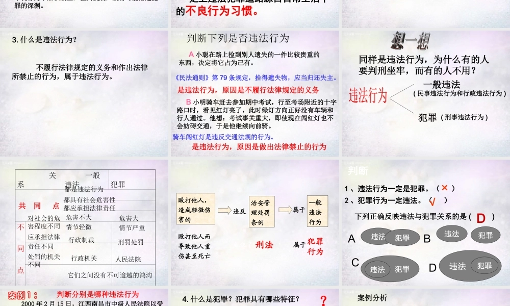 八年级政治下册 6.1 犯罪与刑罚课件 北师大版 课件