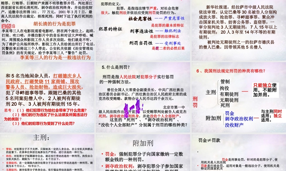 八年级政治下册 6.1 犯罪与刑罚课件 北师大版 课件