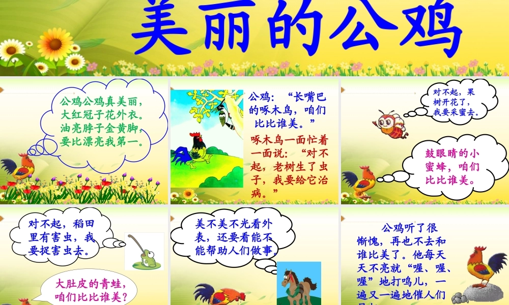 《美丽的公鸡》教学课件