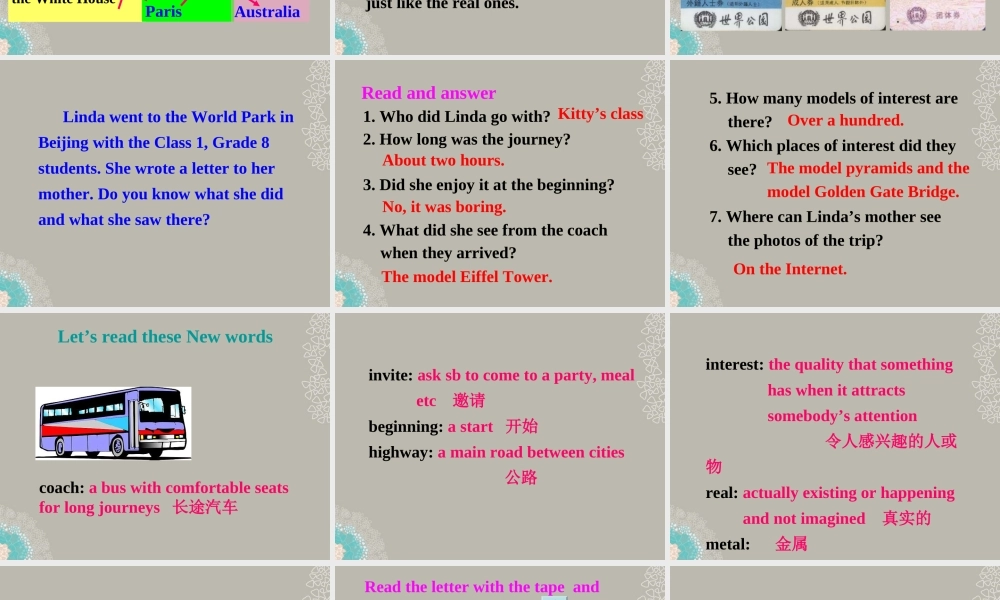 八年级英语上册 Unit 3(A day out)Reading(1)课件 牛津译林版 课件