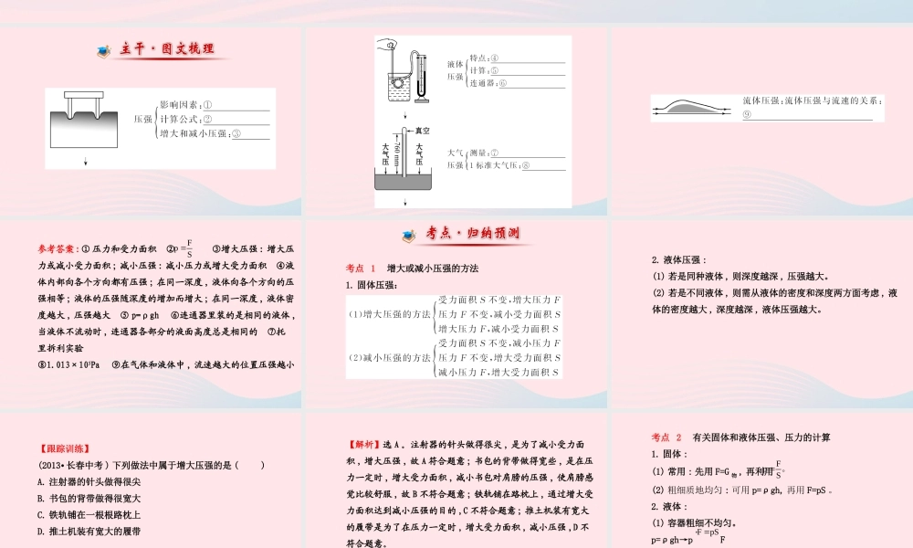 八年级物理下册 阶段专题复习 第九章 压强课件 (新版)新人教版 课件