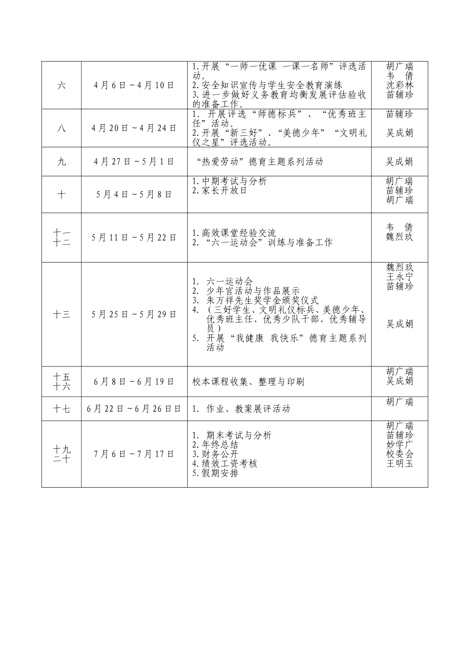 2014-2015学校周历表2_第3页