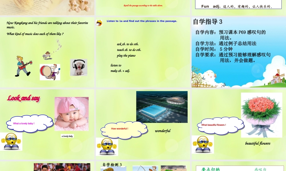 八年级英语上册 Unit 3 Our Hobbies Topic 2 What sweet music Section D课件1 (新版)仁爱版 课件