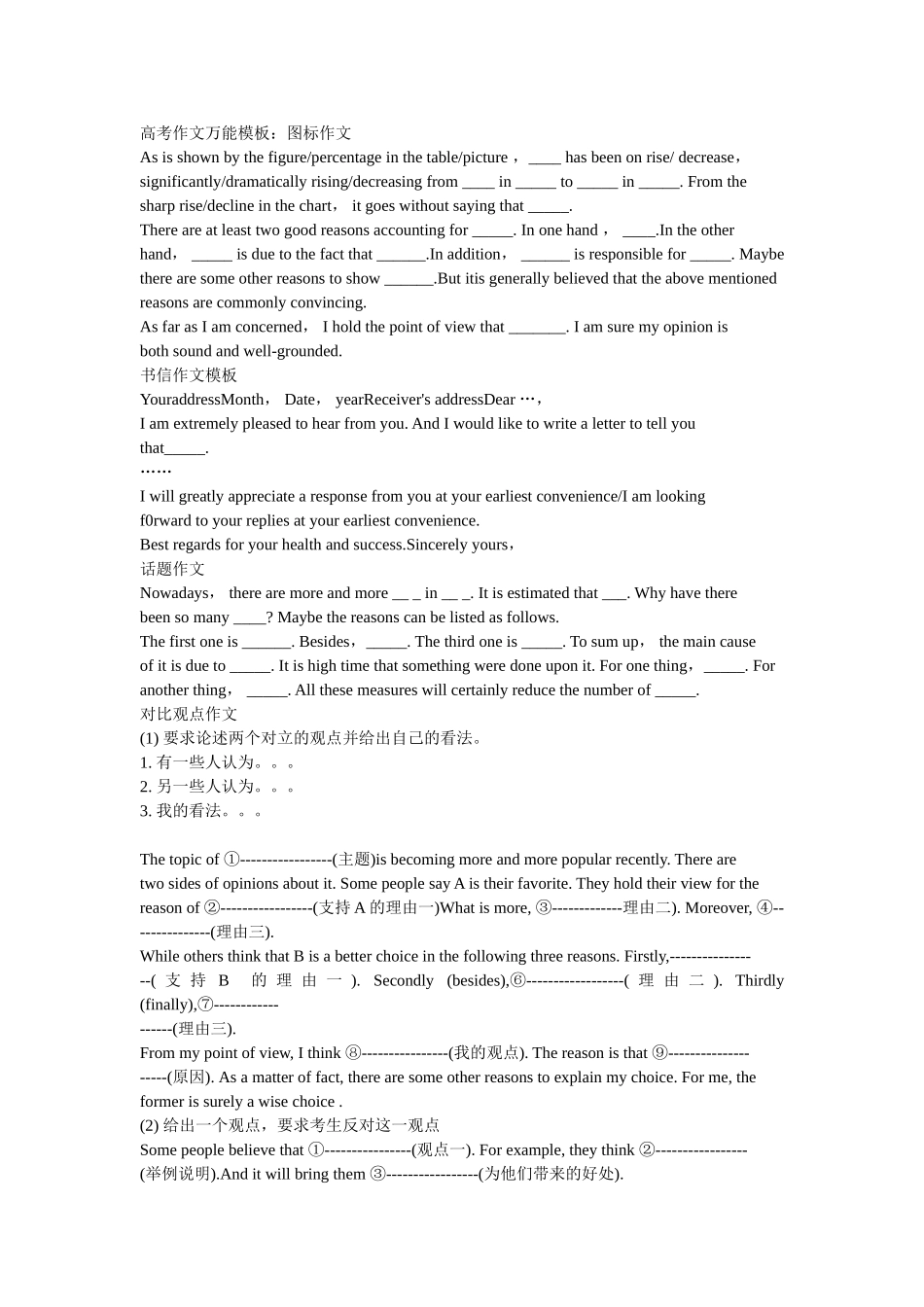 高考作文万能模板_第1页