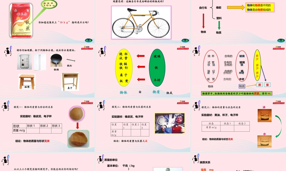 八年级物理全册 5.1 质量课件 (新版)沪科版 课件