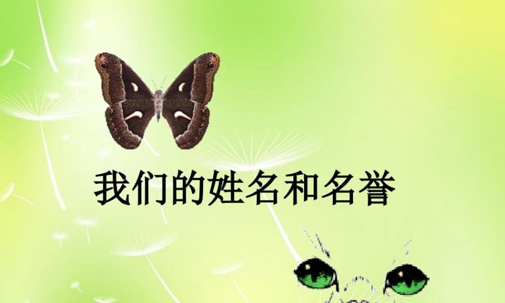 中学七年级政治上册(4.1 我们的姓名和名誉)课件2 苏教版 课件