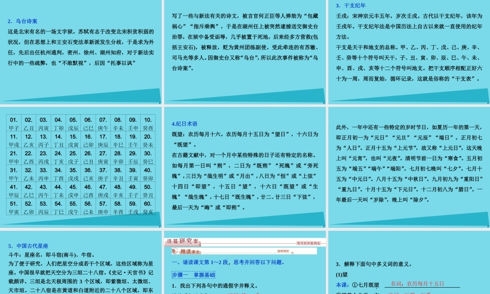 优化方案高考语文总复习第四单元像山那样思考第19课赤壁赋课件苏教版必修1 课件