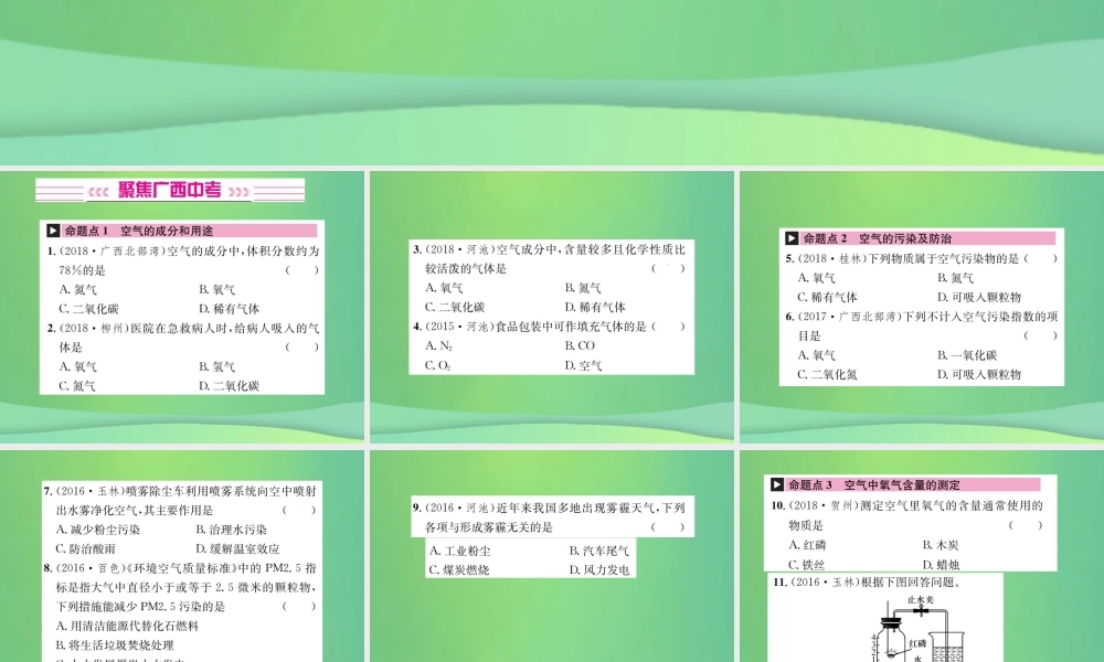 中考化学总复习 教材考点梳理 第2单元 我们周围的空气课件