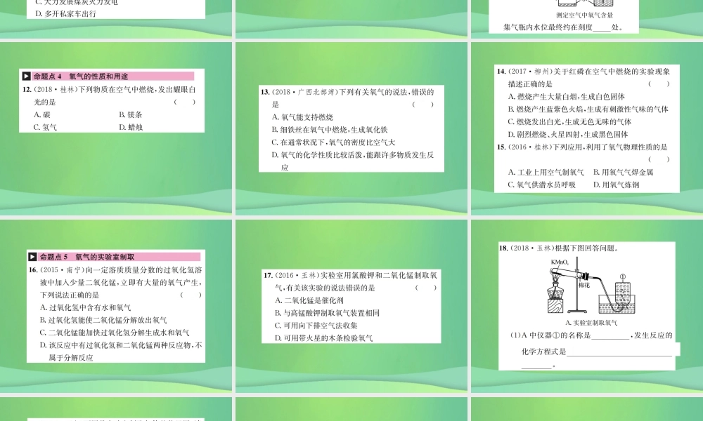 中考化学总复习 教材考点梳理 第2单元 我们周围的空气课件