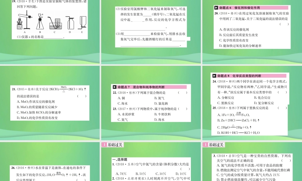 中考化学总复习 教材考点梳理 第2单元 我们周围的空气课件