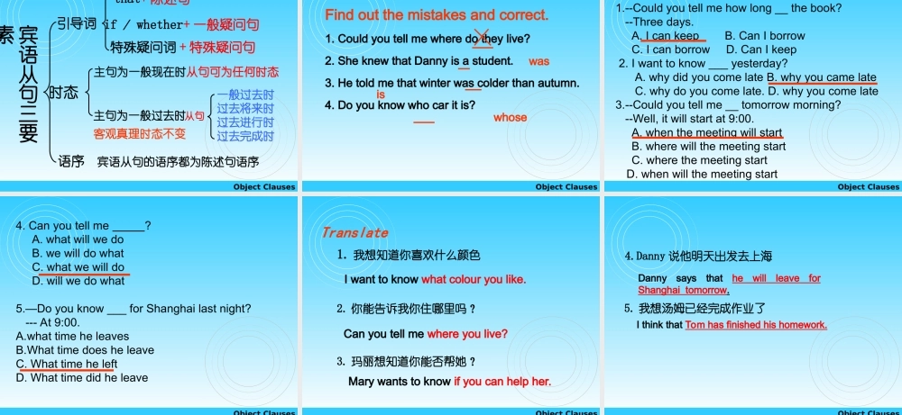 初中英语宾语从句复习课件(201241)