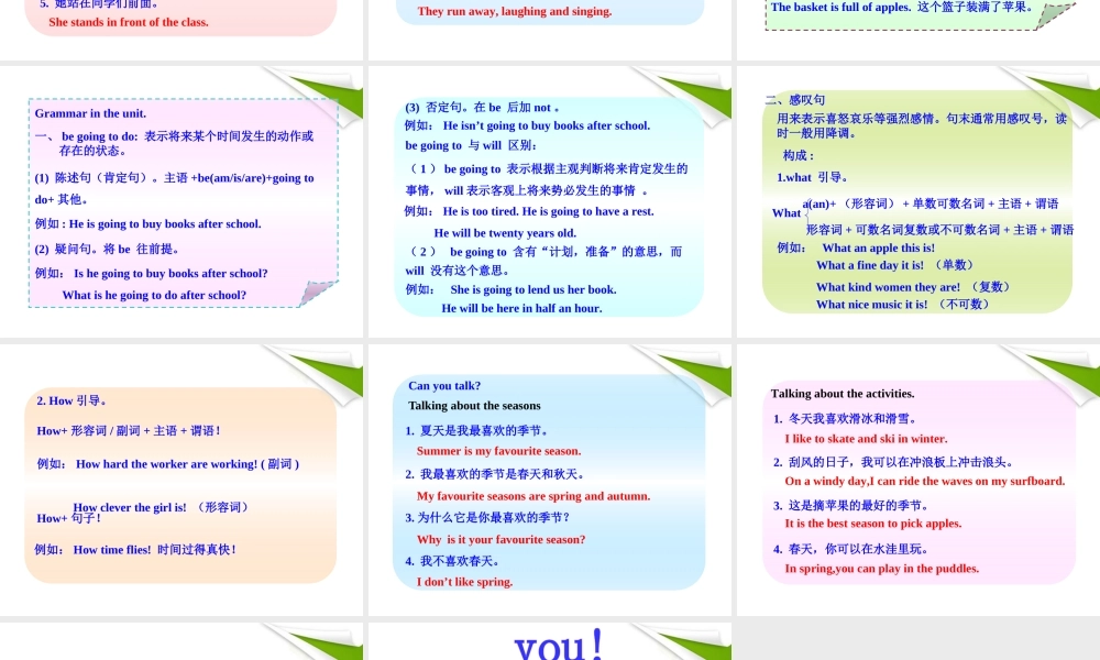 七年级英语下册 Lesson 48(Unit Review)同步授课课件 冀教版 课件