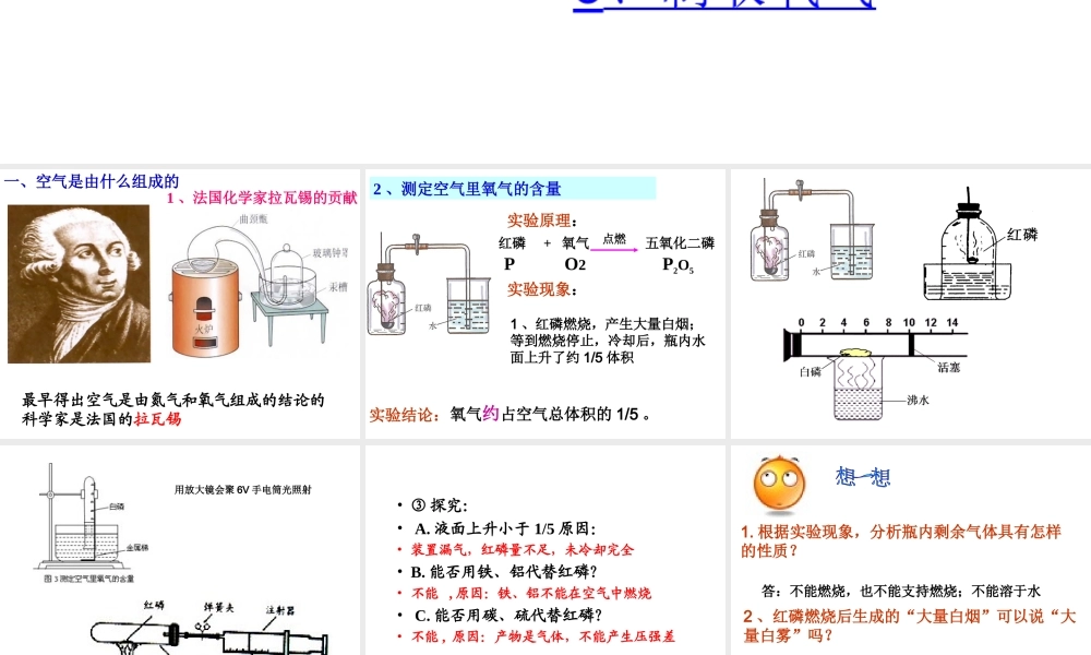 空气，氧气化学课件