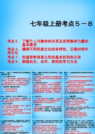 中考政治 七上 考点5 8复习课件