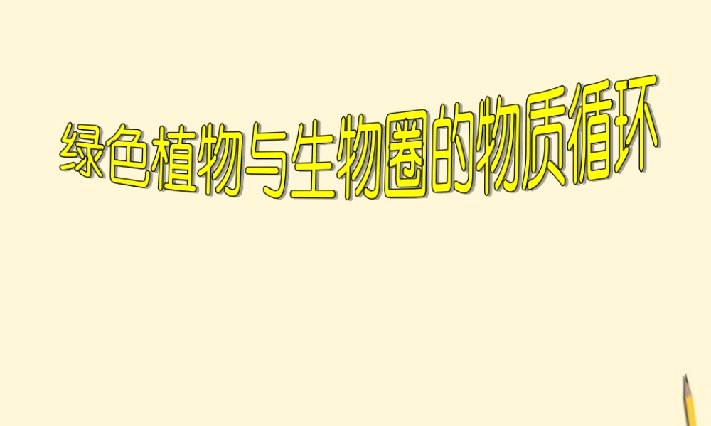 七年级生物上册(绿色植物与生物圈的物质循环)课件 苏教版 课件