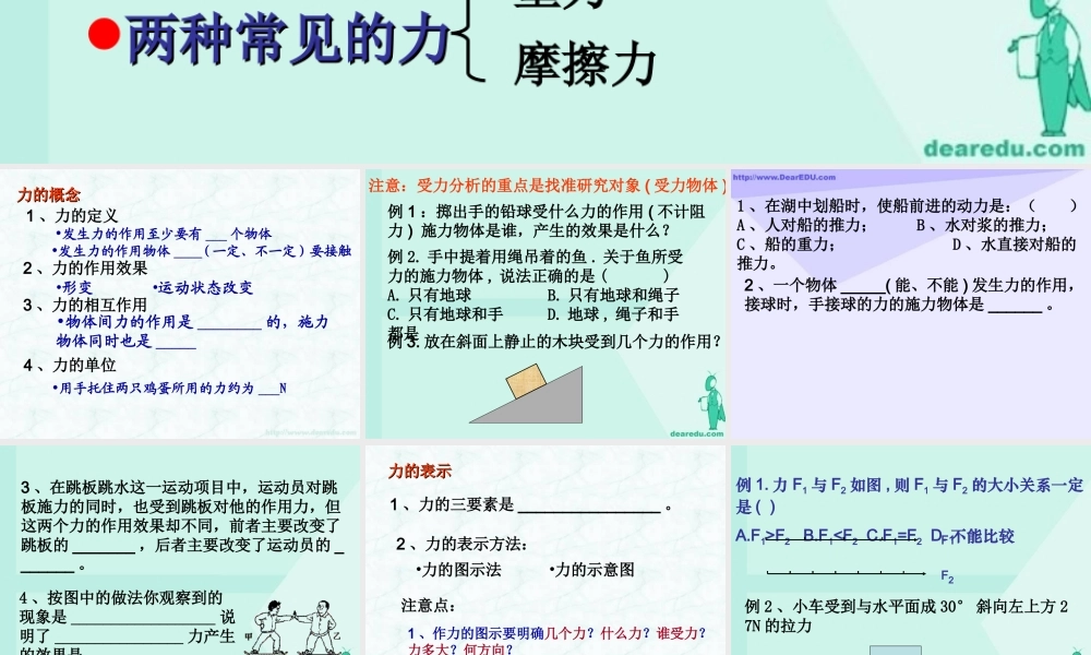 初三物理复习课 力 课件