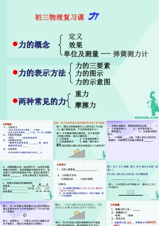 初三物理复习课 力 课件