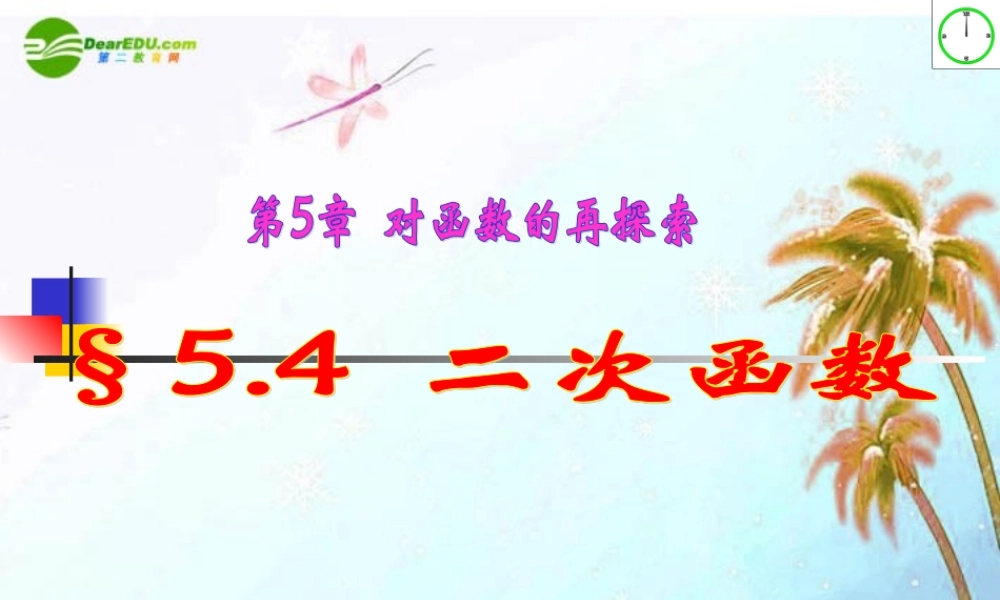 九年级数学上册 54 二次函数课件 青岛版 课件