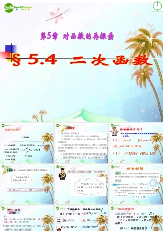 九年级数学上册 54 二次函数课件 青岛版 课件