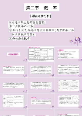 中考数学复习 第一轮 考点系统复习 第8章 统计与概率 第2节 概率导学课件