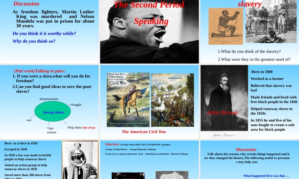 人教版高二英语Unit14 Freedom fighters Whole Unit 课件