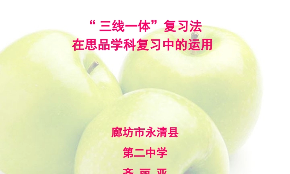 九年级政治三线一体复习课件