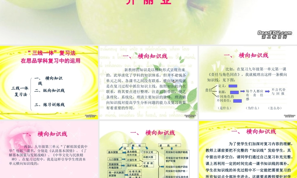 九年级政治三线一体复习课件