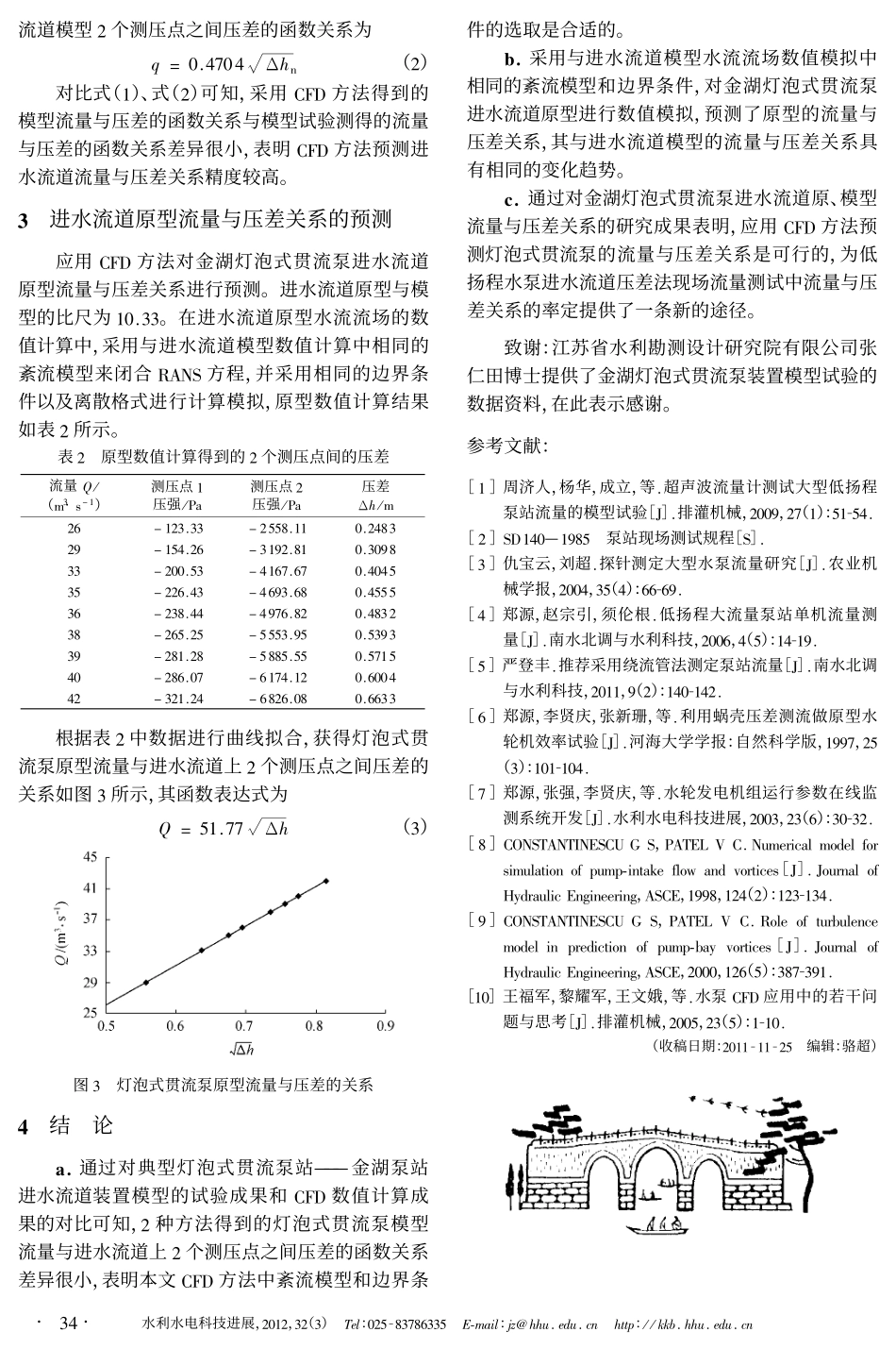 CFD方法在灯泡式贯流泵流量与压差关系预测中的应用_第3页