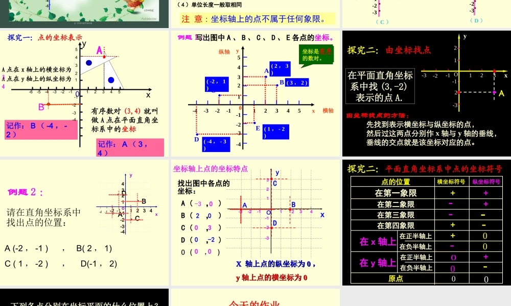 平面直角坐标系.1平面直角坐标系