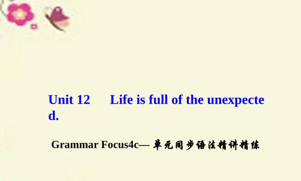 九年级英语全册 Unit 12 Life is full of the unexpected Grammar Focus 4c单元同步语法精讲精练课件 (新版)人教新目标版 课件