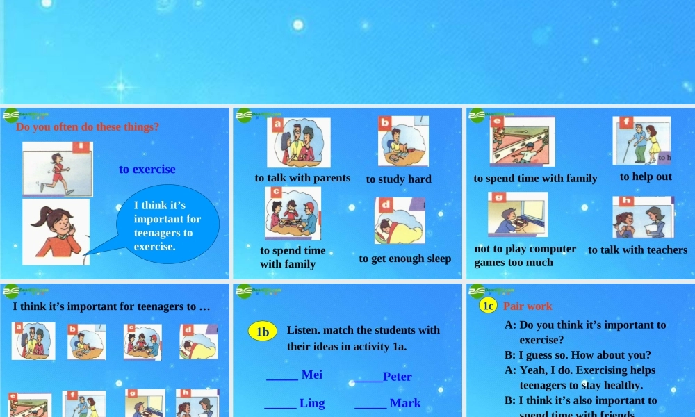 九年级英语 Unit 10 It s important to have a healthy lifestyle Section A Period 1课件 鲁教版 课件