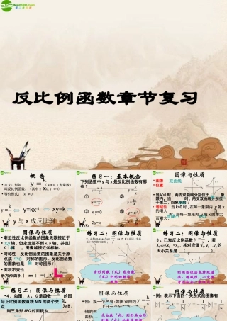 八年级数学下册 反比例函数章节复习课件 人教新课标版 课件