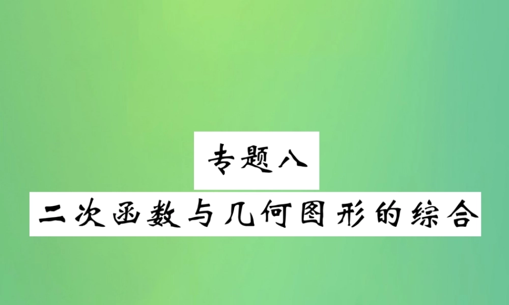中考数学复习 专题8 二次函数与几何图形的综合(精讲)课件
