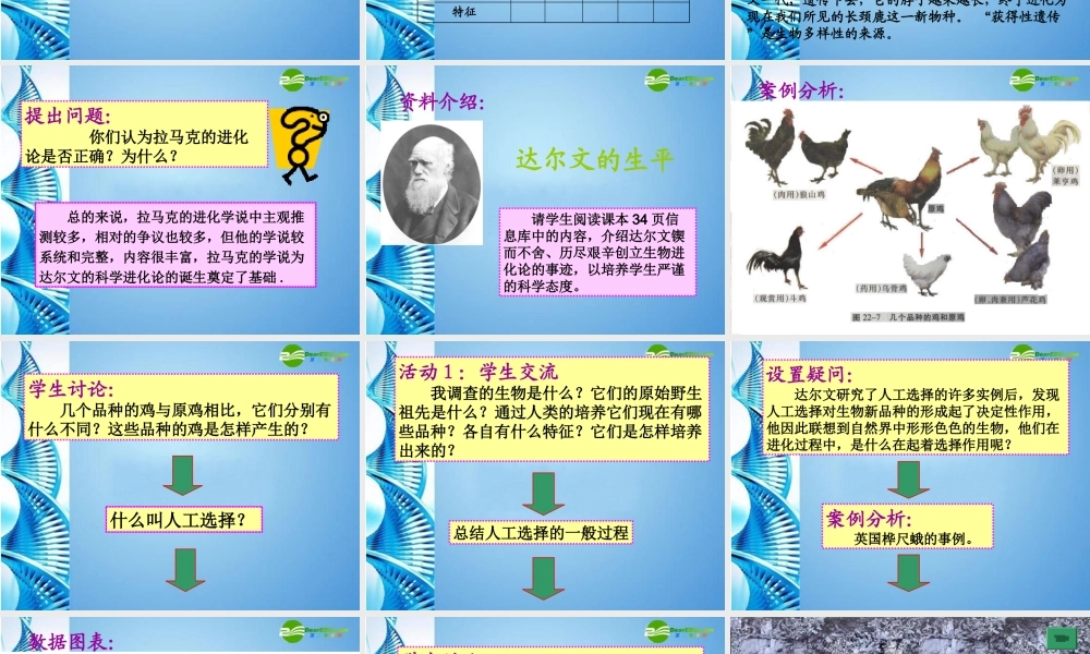 八年级生物下册 生物进化的原因课件 苏科版 课件