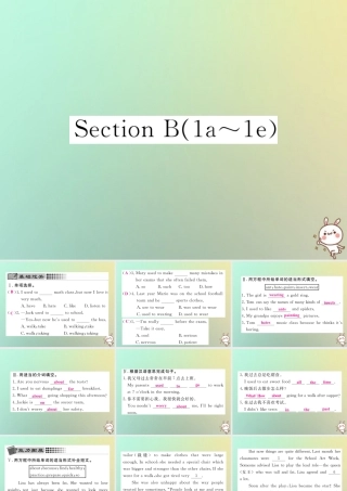 九年级英语全册 Unit 4 I used to be afraid of the dark Section B(1a 1e)课时检测课件 (新版)人教新目标版 课件
