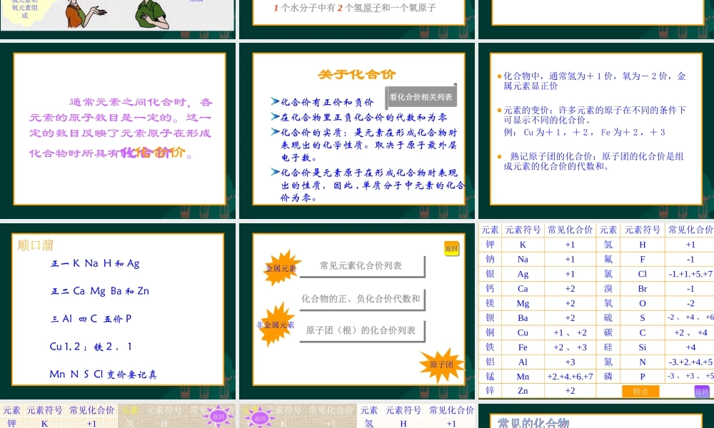 初三化学化学式与化合价教学[整理]新课标 课件