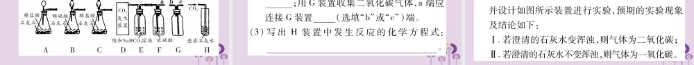 中考化学复习 第一部分 基础知识 第一单元 常见的物质 第3讲 碳和碳的氧化物(精练)课件