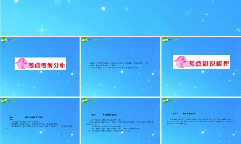 中考化学复习专题十八 化学实验探究课件 人教新课标版 课件